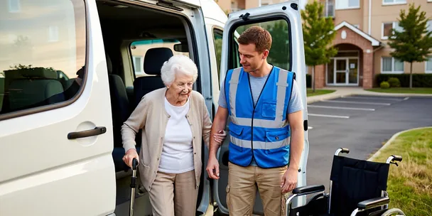 Transportation of an elderly person to a boarding house — care on the way